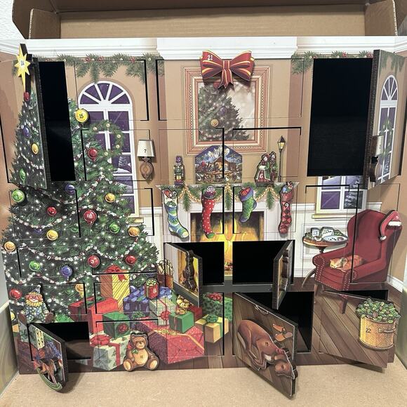 Byers Choice Ltd Traditions Fireside Wooden Advent Calendar 2003 Christmas - Picture 9 of 11